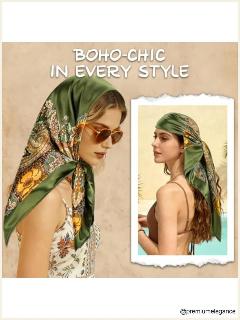 Large Square Head Scarf Bandana - 35
